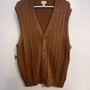 J.Crew Heritage cotton cable cardigan sweater-vest